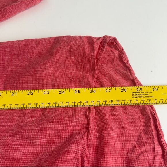 Ellen Tracy Red Linen Tunic Top M - Picture 8 of 9